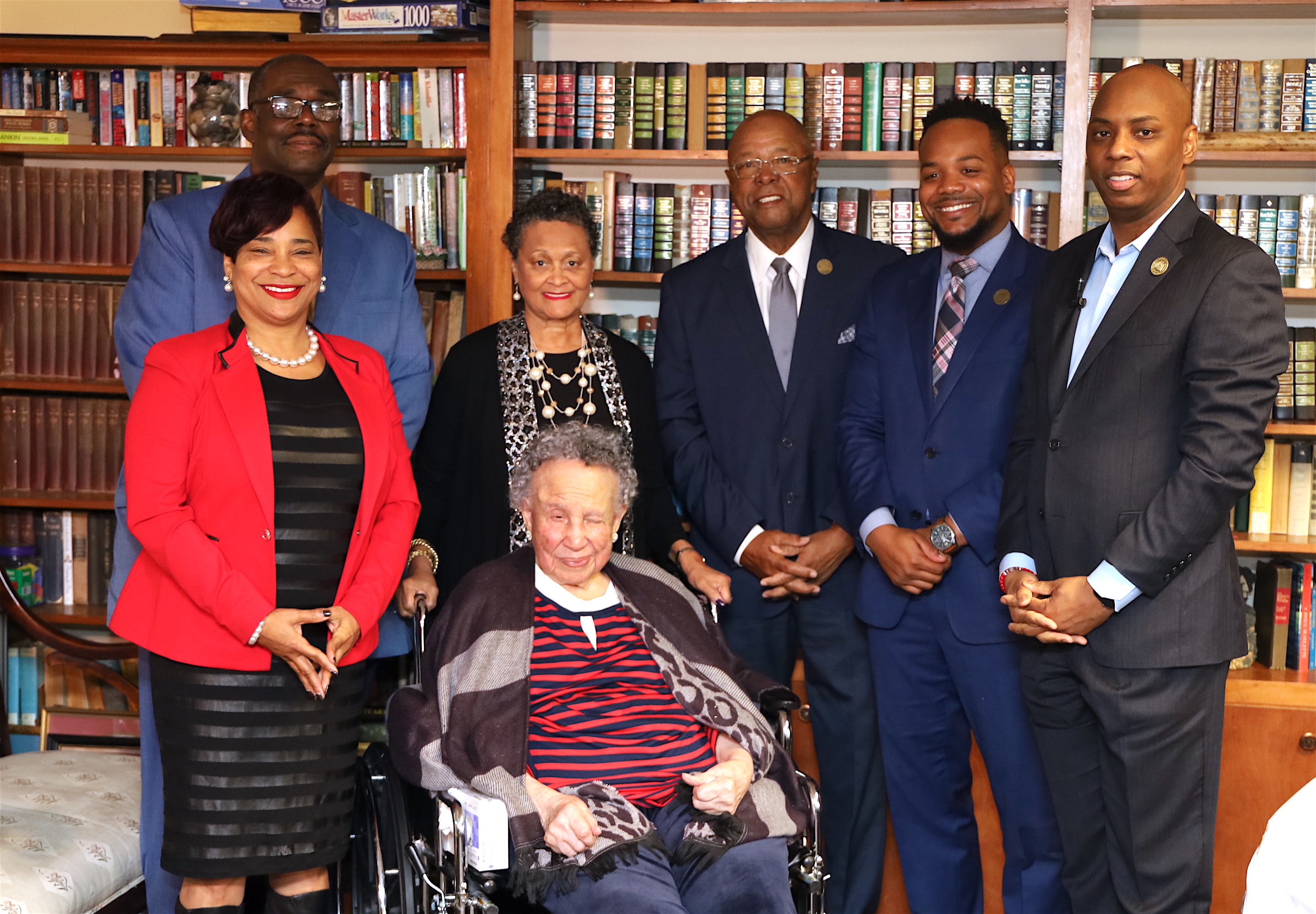 Mrs. Leonora F. Barnett poses with faculty