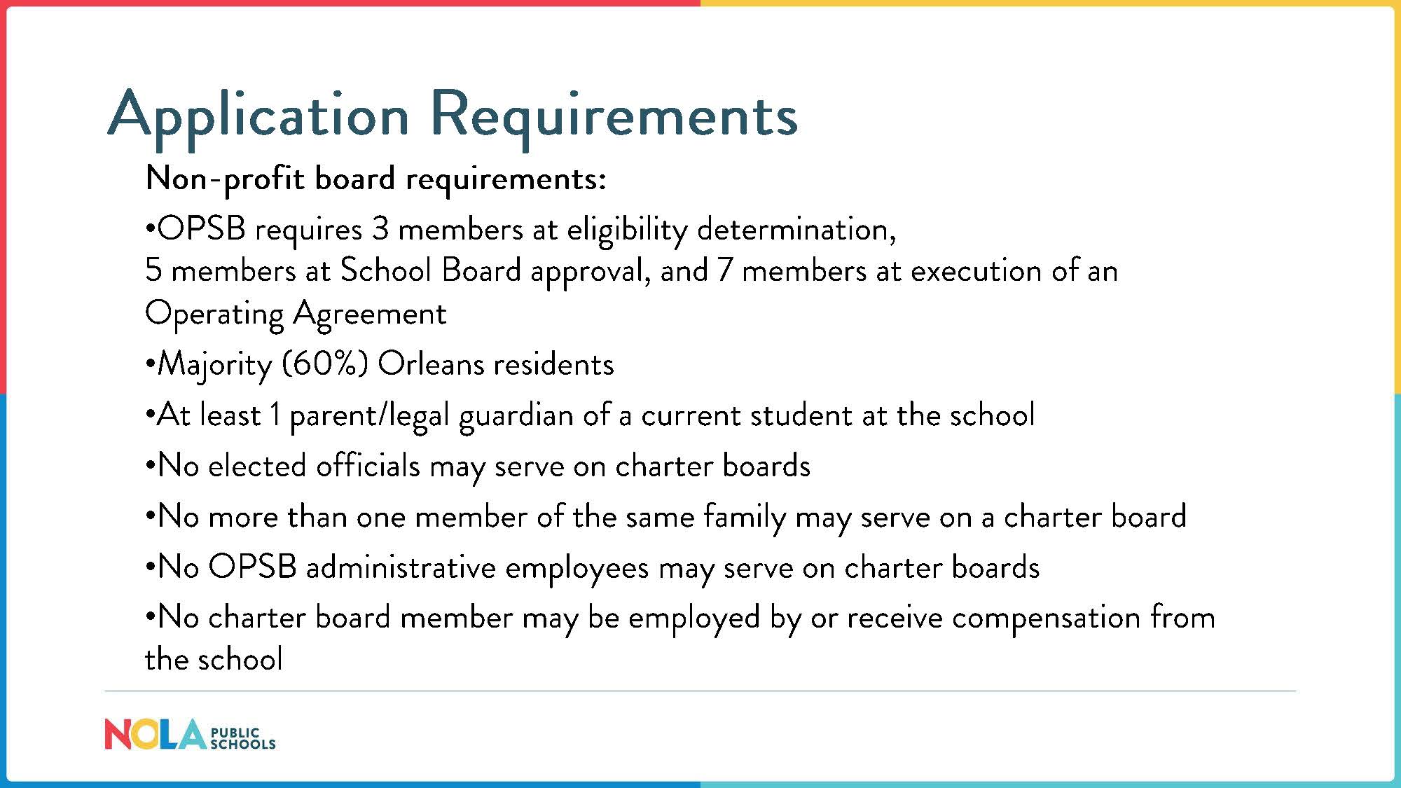 Application Requirements Continued